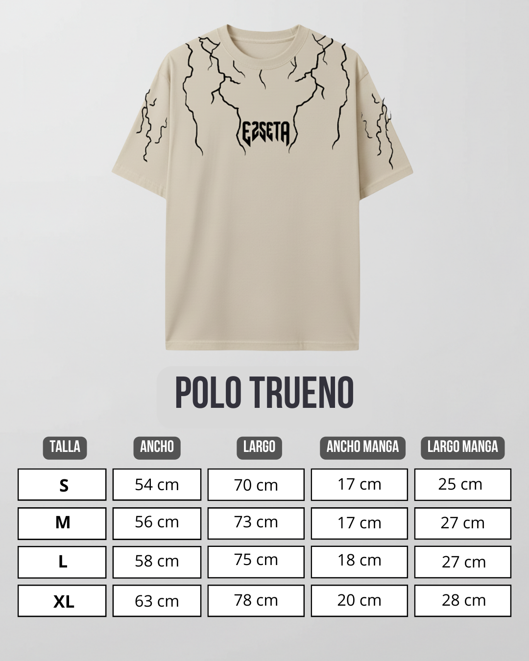 Guia de tallas POLO TRUENO