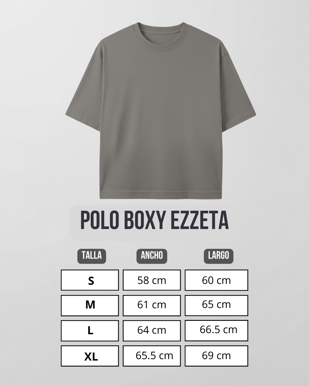 Guia de tallas Polo Boxy Hombe