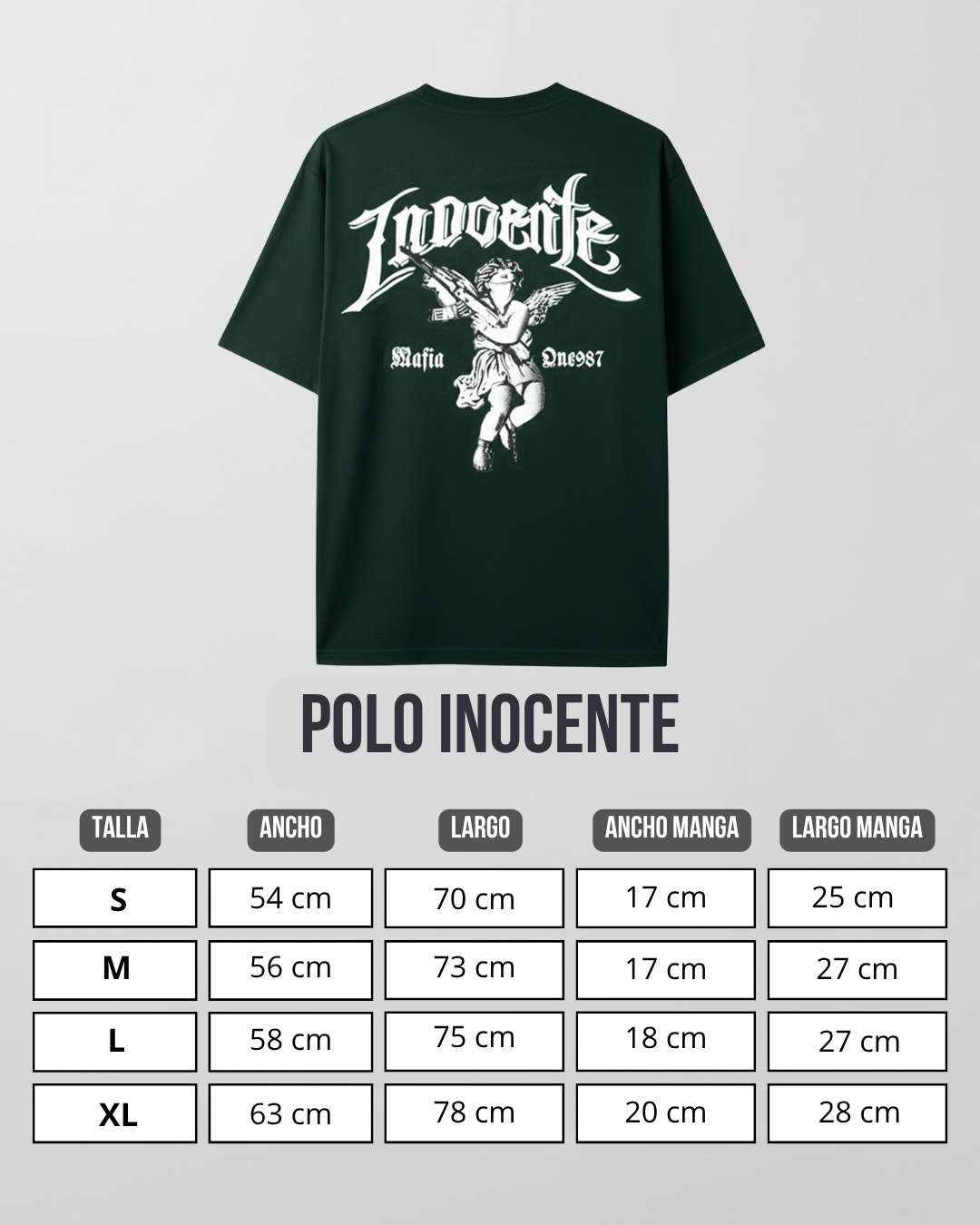 Guia de tallas Polo Inocente Hombre