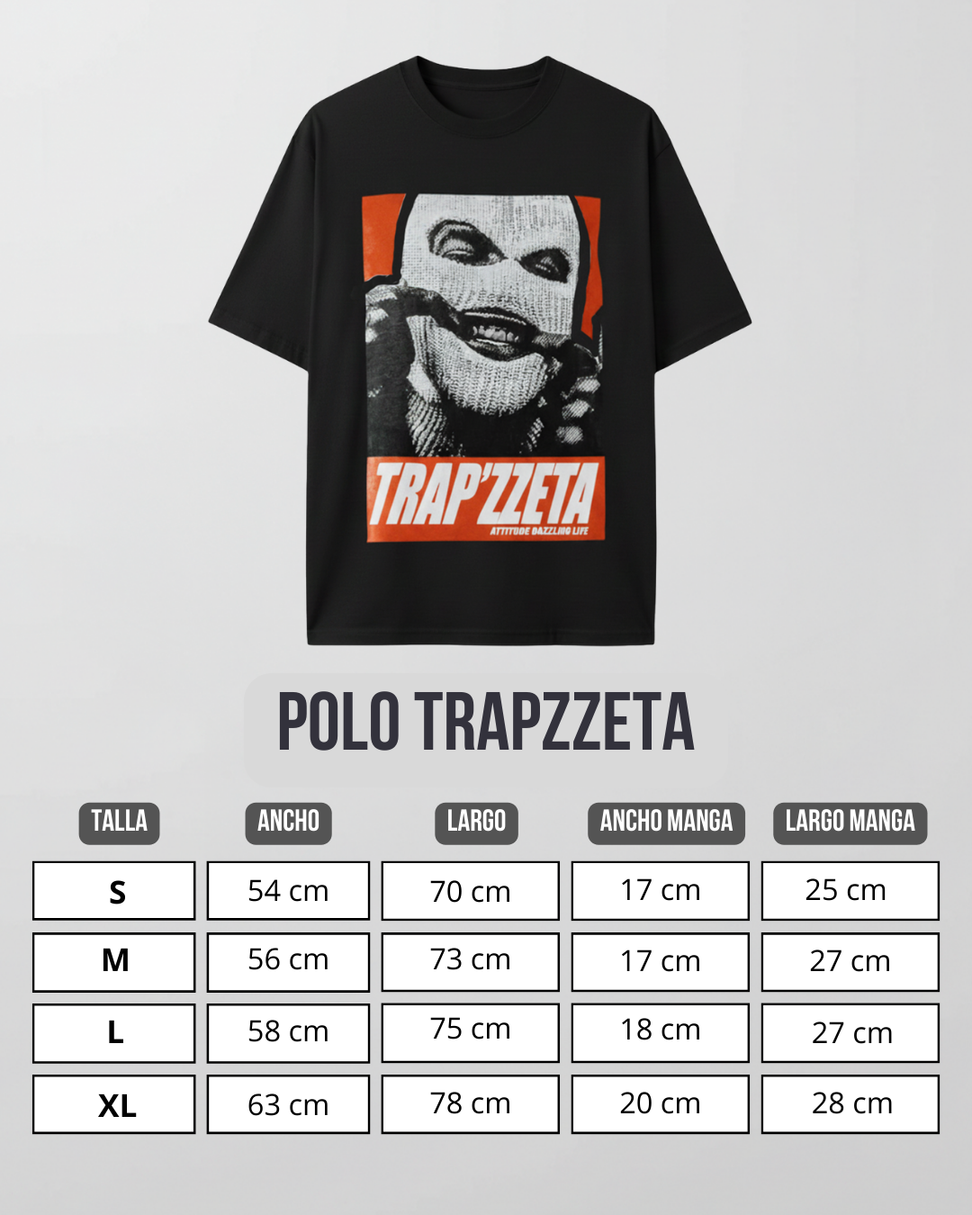 Guia de tallas Polo Trapzeta