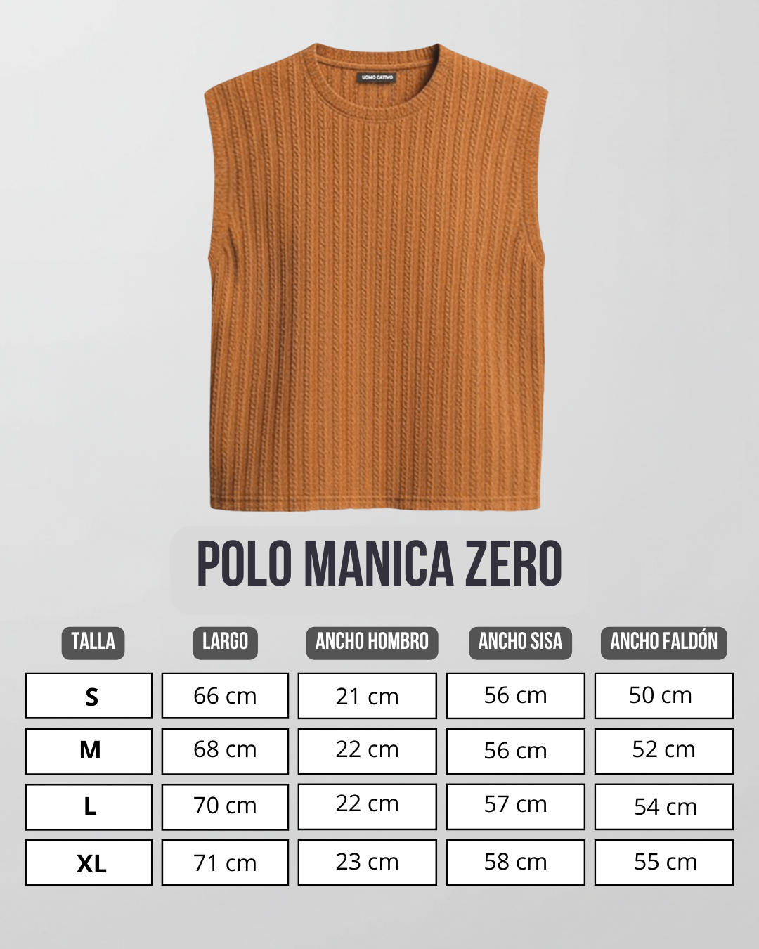 MEDIDAS POLO MANICA ZERO