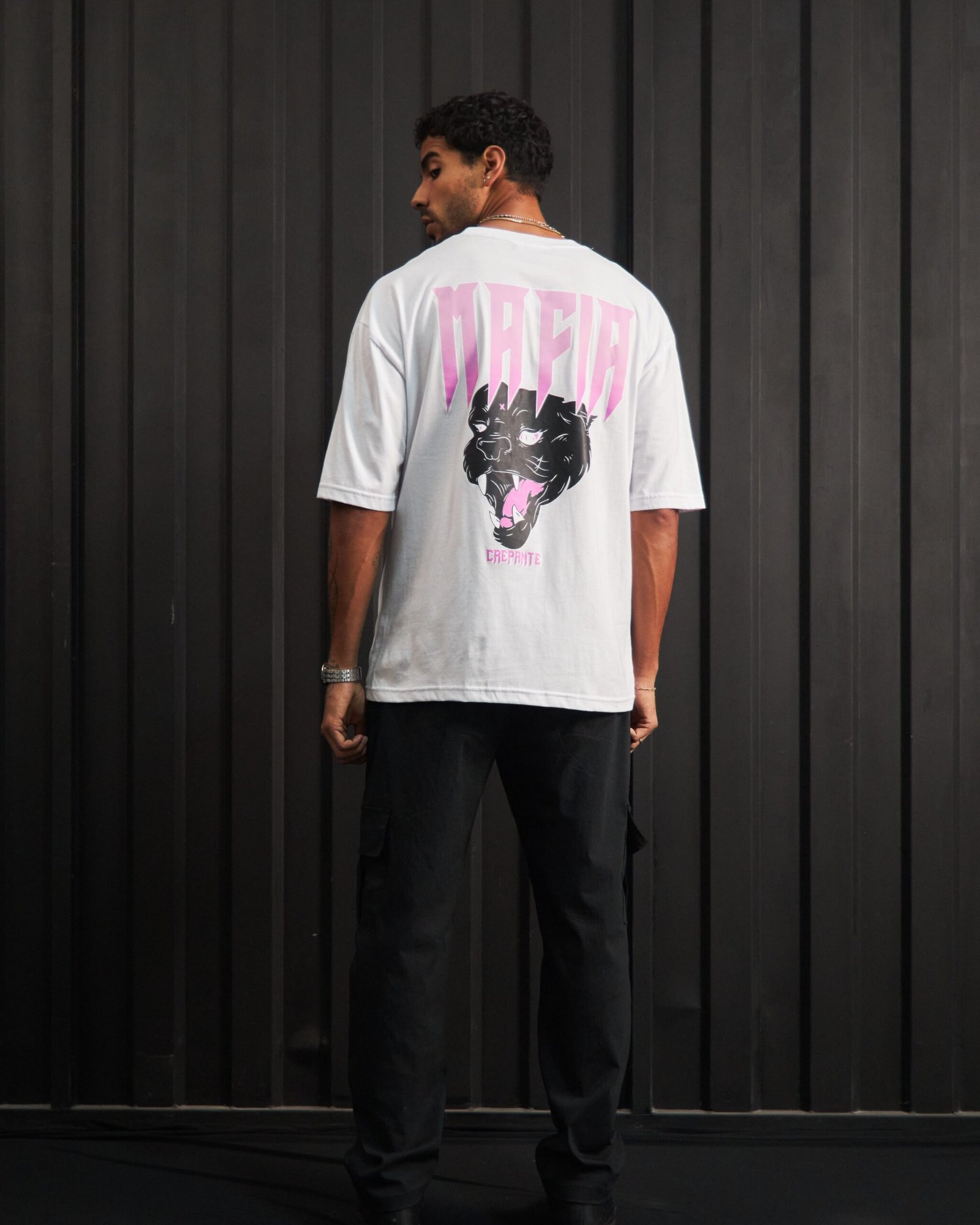 polo blanco mafia para hombre