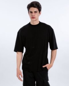 Polo Negro Oversize para Hombre