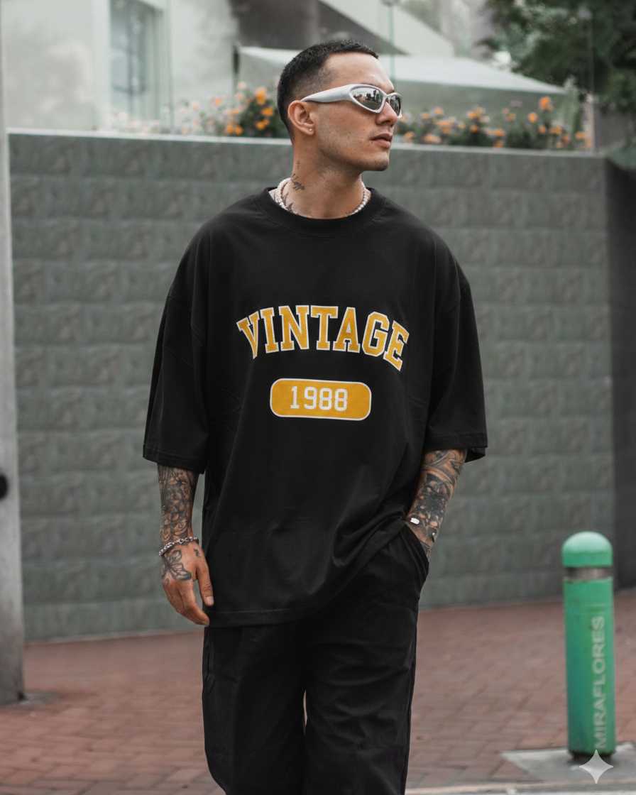 Polo Negro Vintage Hombre (1) Polo Negro Vintage para Hombre