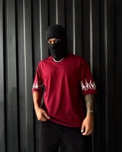 Polo Vino Manga Fuego para Hombre