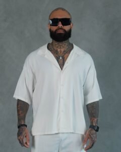 camisa perla para hombre
