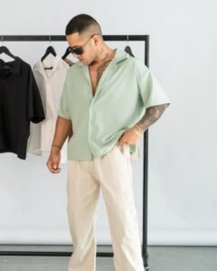 Camisa Verde Manzana Boss para Hombre