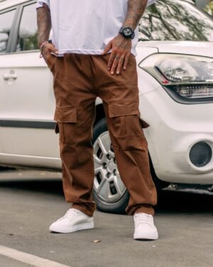 jogger marron oversize para hombre