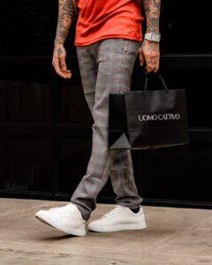 pantalon plomo a cuadro para hombre