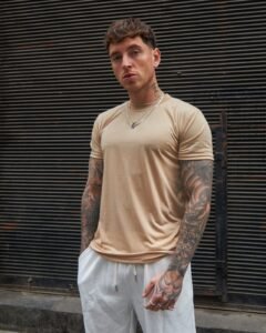 Polo Beige Basico para Hombre