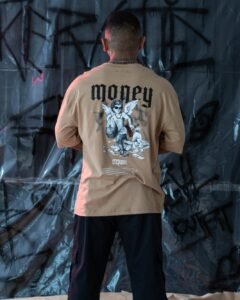 polo beige oversize para hombre