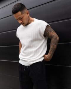 polo blanco manica zero para hombre