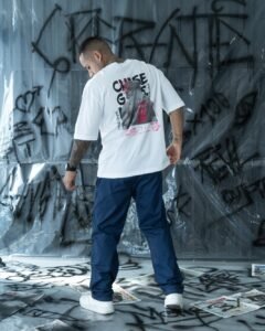 Polo Blanco Never Stop Oversize para Hombre