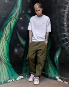 polo melange oversize para hombre