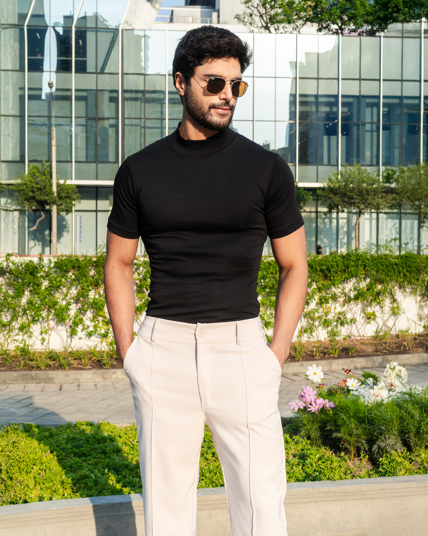 polo-negro-corte-maniche (3) polo negro corte maniche para hombre