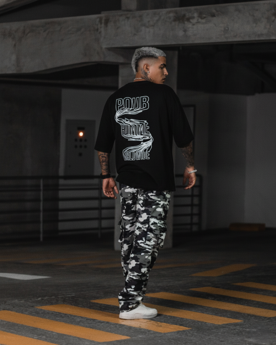 polo negro poub para hombre