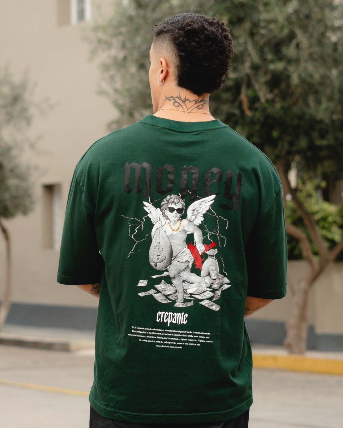 polo verde oversize para hombre