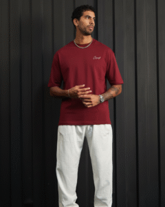 polo vino oversize para hombre