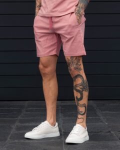 short palo rosa oversize para hombre