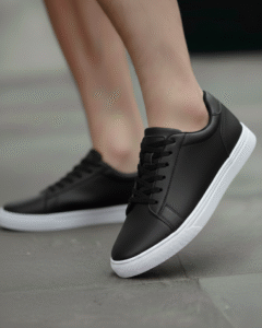 Zapatilla Negro con Blanco Cuerina Unisex