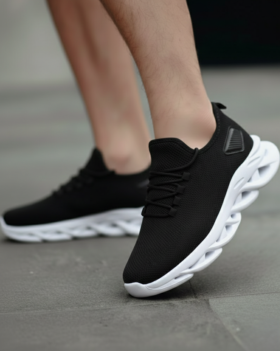 Zapatilla Negro con Suela Blanca Braid Unisex