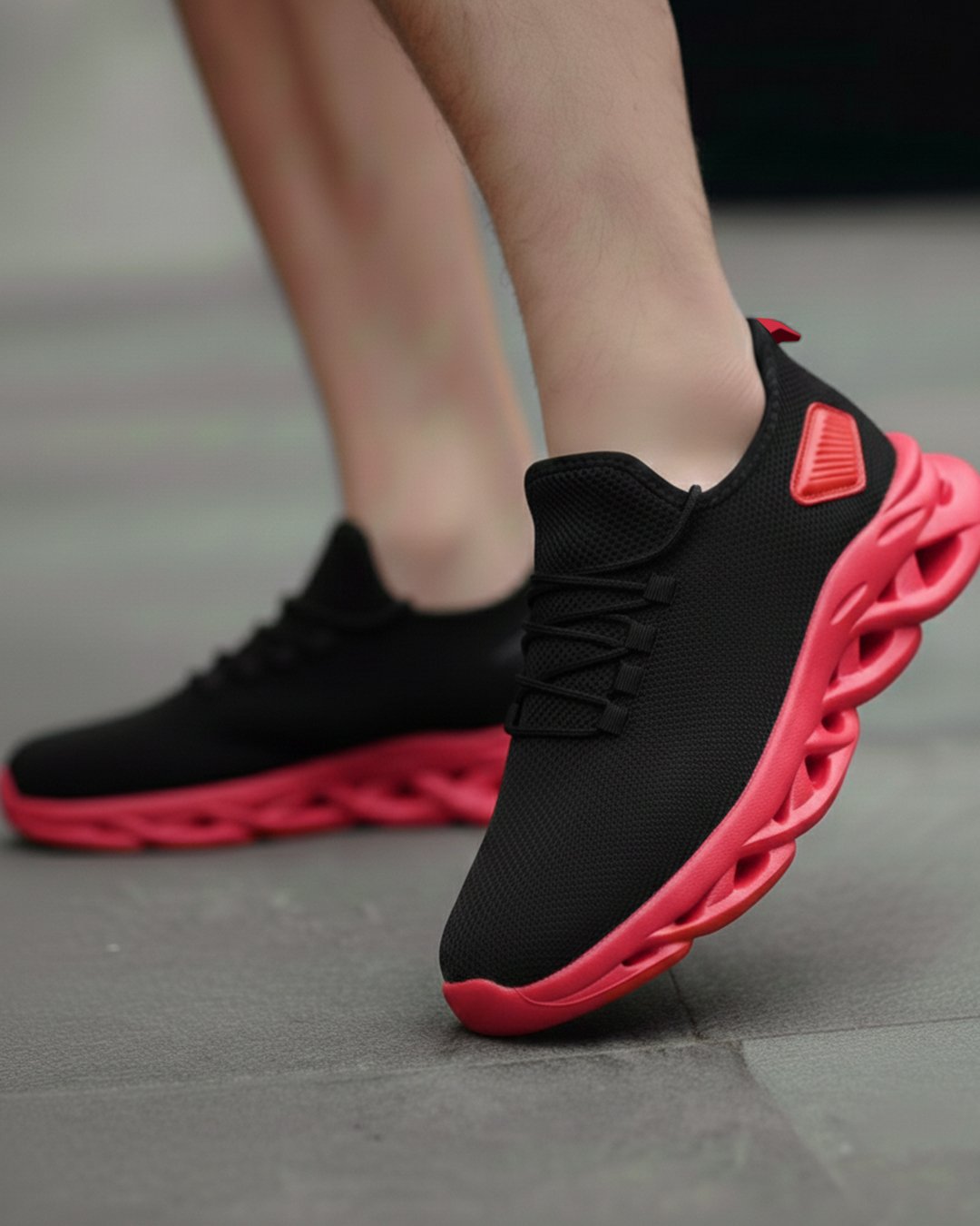 Zapatilla Negro con Suela Roja Braid Unisex