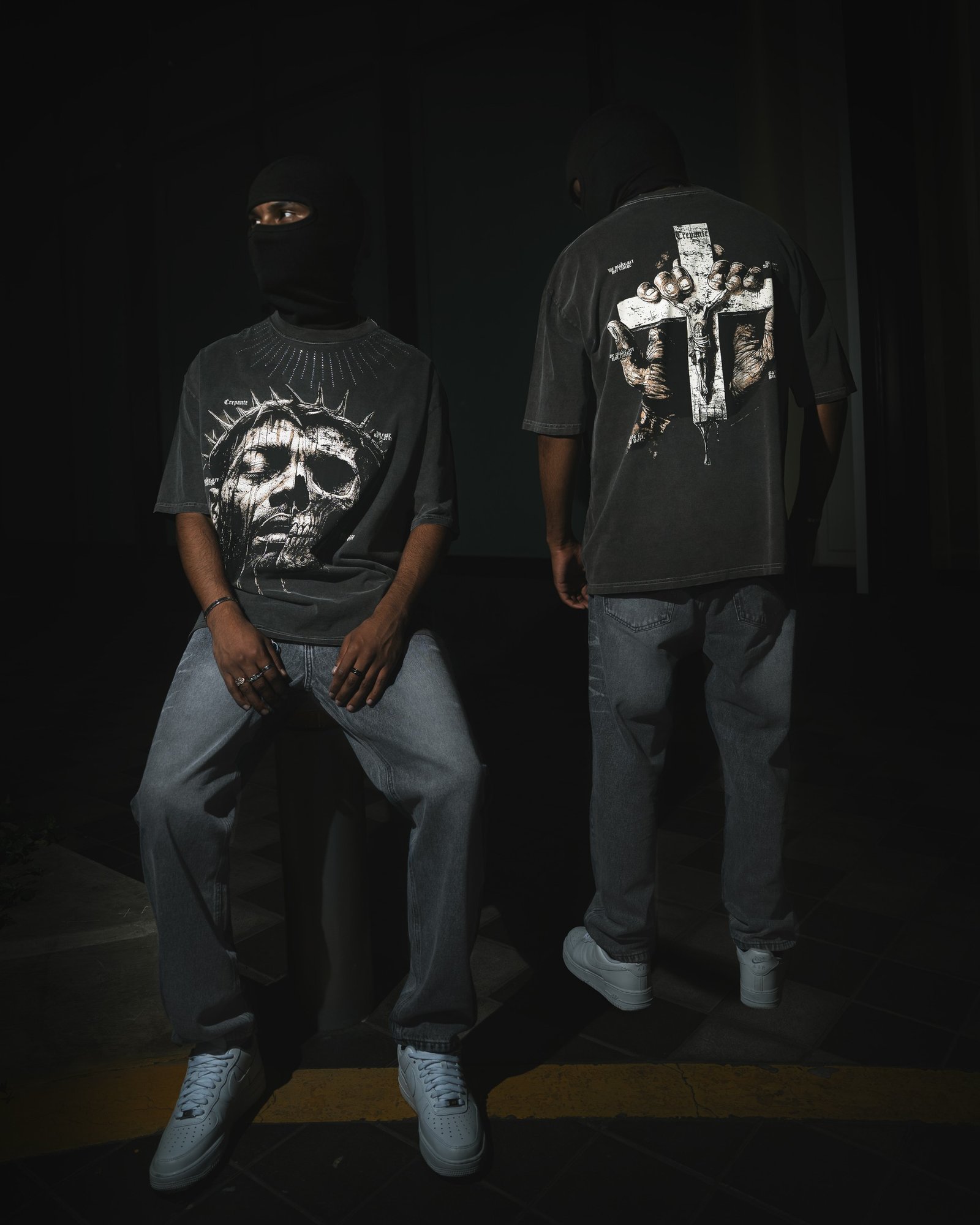 Polo Negro Crown Of ash para hombre