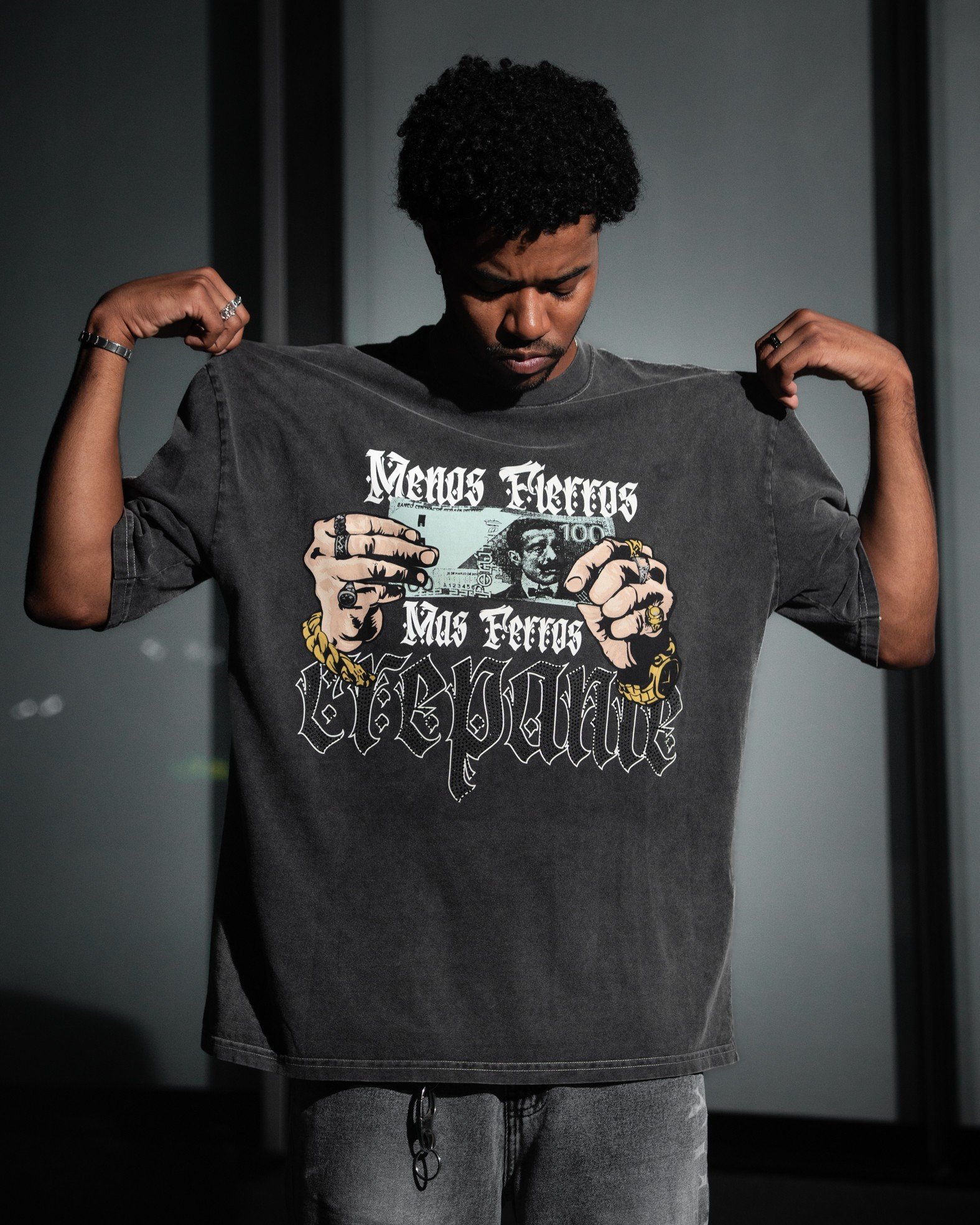 Polo Negro Street Money para Hombre